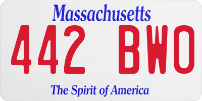 MA license plate 442BW0