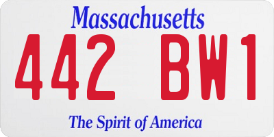MA license plate 442BW1