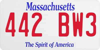 MA license plate 442BW3