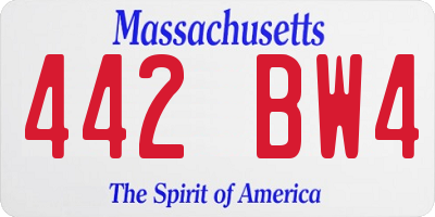 MA license plate 442BW4