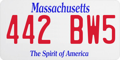MA license plate 442BW5