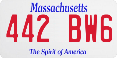 MA license plate 442BW6