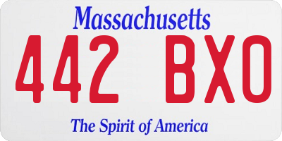 MA license plate 442BX0