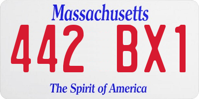 MA license plate 442BX1