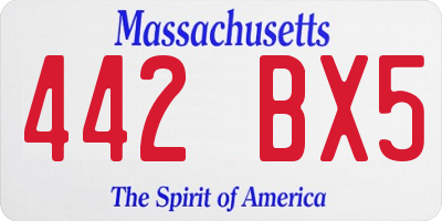 MA license plate 442BX5