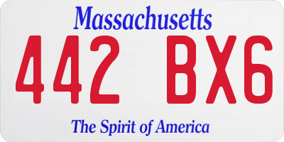 MA license plate 442BX6