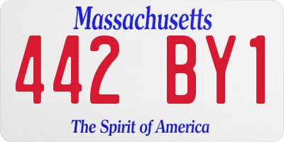 MA license plate 442BY1