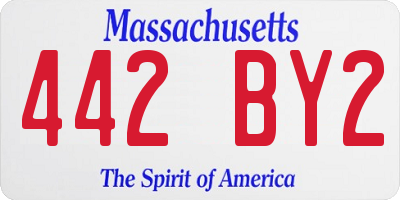 MA license plate 442BY2