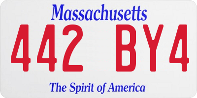 MA license plate 442BY4
