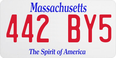 MA license plate 442BY5