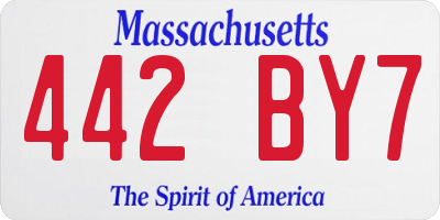 MA license plate 442BY7