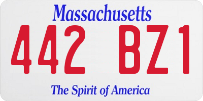 MA license plate 442BZ1