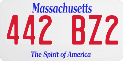 MA license plate 442BZ2