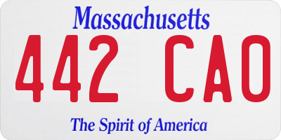 MA license plate 442CA0