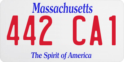 MA license plate 442CA1