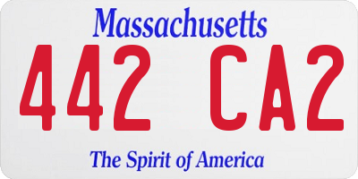 MA license plate 442CA2