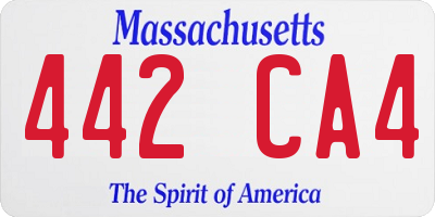 MA license plate 442CA4