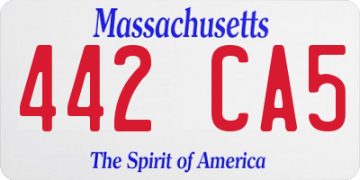 MA license plate 442CA5