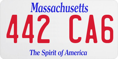 MA license plate 442CA6