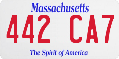 MA license plate 442CA7