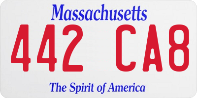 MA license plate 442CA8