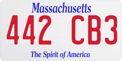 MA license plate 442CB3