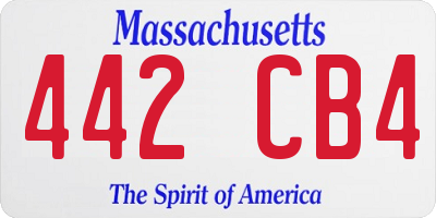 MA license plate 442CB4