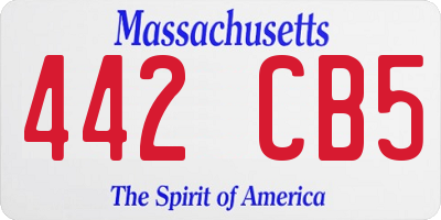 MA license plate 442CB5