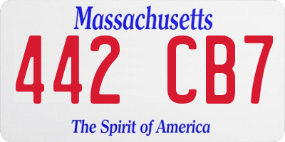 MA license plate 442CB7