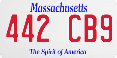 MA license plate 442CB9