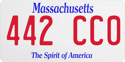 MA license plate 442CC0