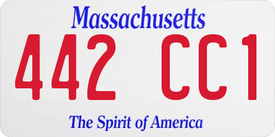 MA license plate 442CC1