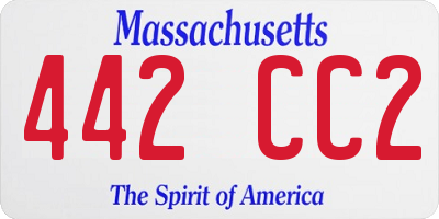 MA license plate 442CC2