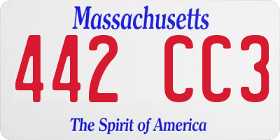 MA license plate 442CC3