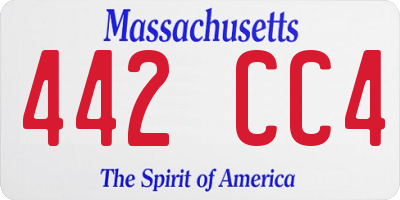 MA license plate 442CC4