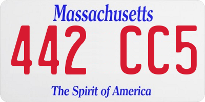 MA license plate 442CC5