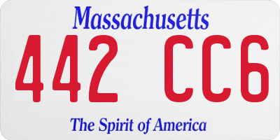 MA license plate 442CC6