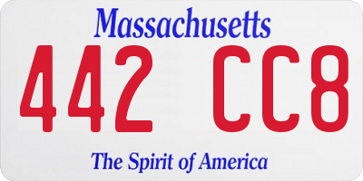 MA license plate 442CC8