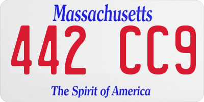 MA license plate 442CC9