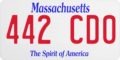 MA license plate 442CD0