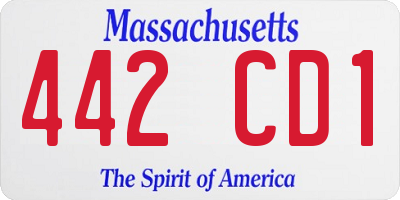 MA license plate 442CD1