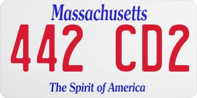 MA license plate 442CD2