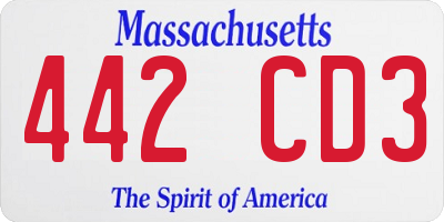 MA license plate 442CD3