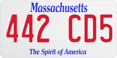 MA license plate 442CD5