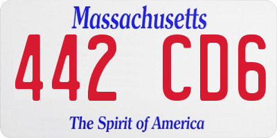 MA license plate 442CD6