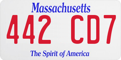 MA license plate 442CD7