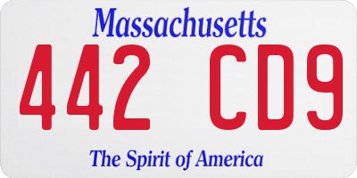 MA license plate 442CD9