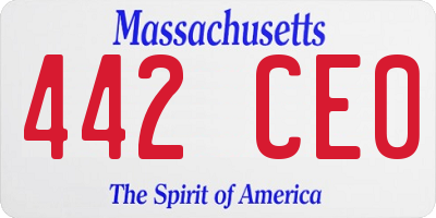 MA license plate 442CE0