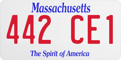 MA license plate 442CE1
