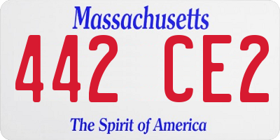 MA license plate 442CE2
